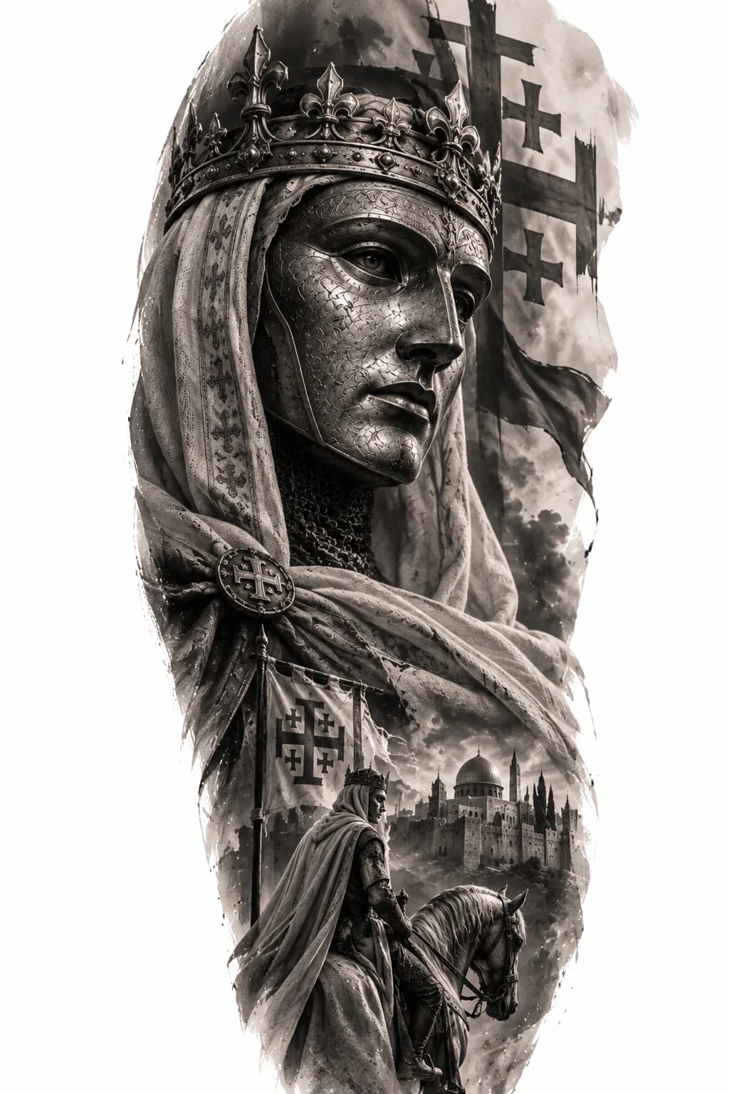 IV. Baldwin tattoo design portrait