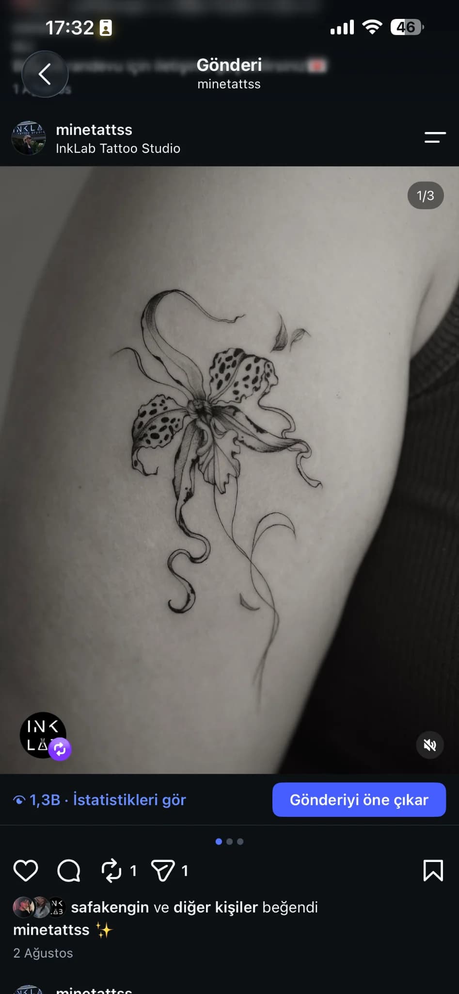 INKLAB Tattoo Studio dövme çalışması 2